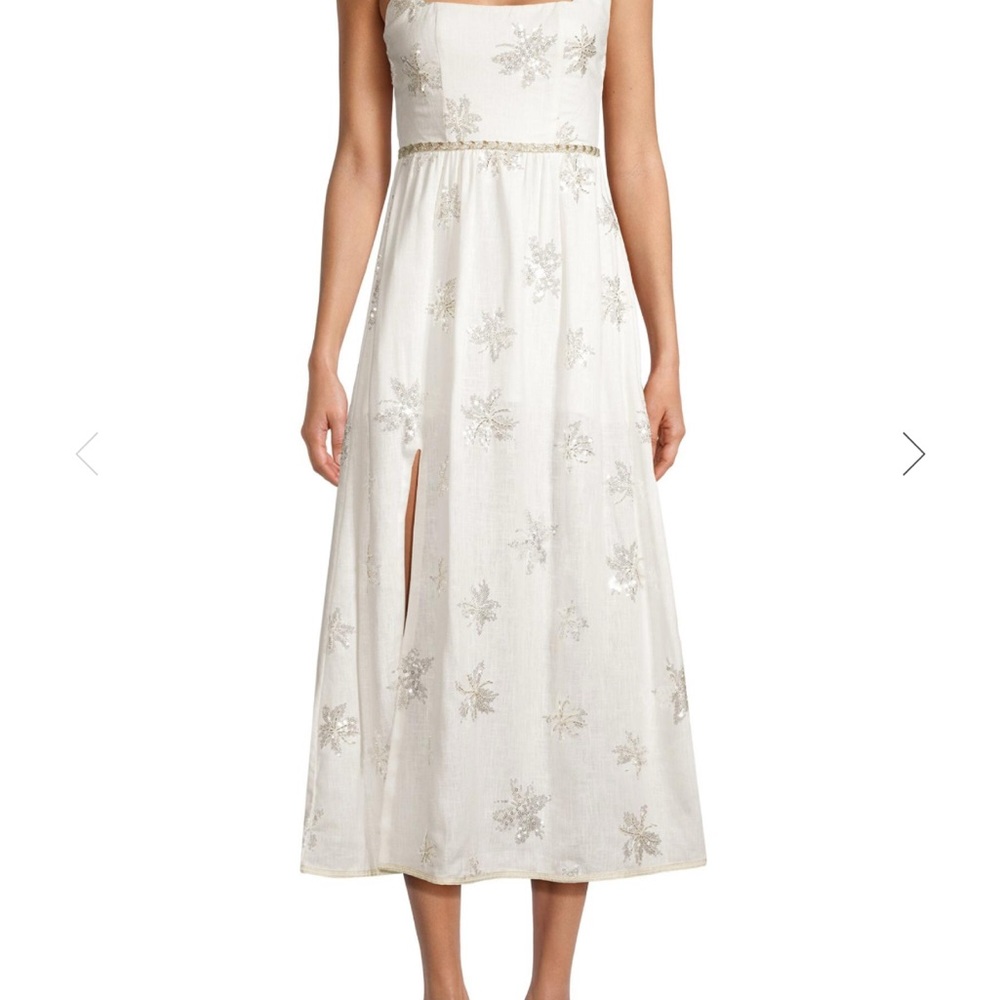 Strapless White and Gold Women's Dress